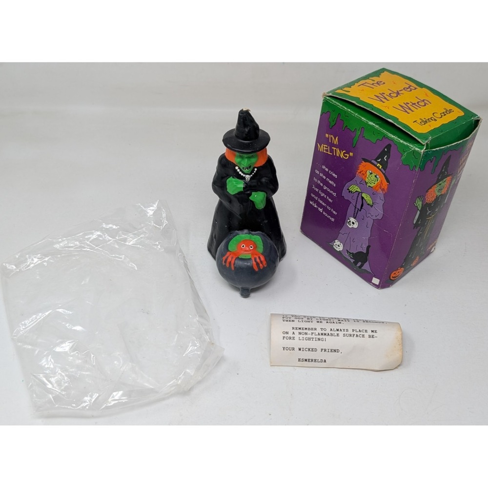 Vintage The Wick-ed Witch Talking Candle Cries "I'm Melting" Ganz UNTESTED AS-IS